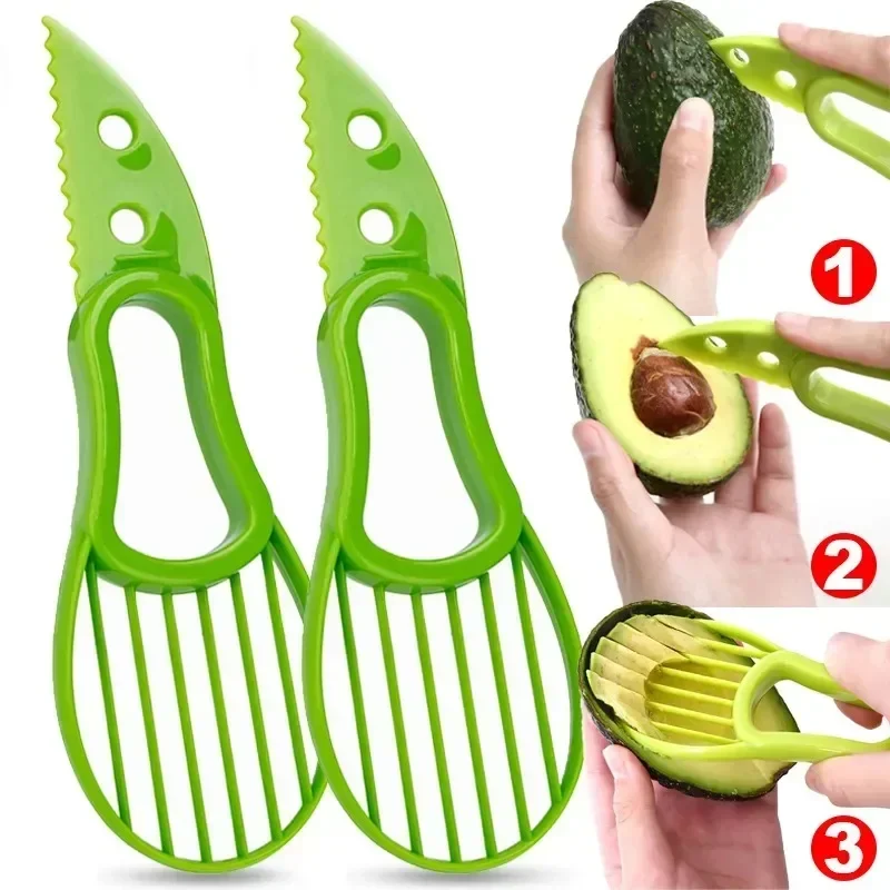 Avocado Slicer Tool - Cortador de Abacate Multifuncional, Descascador, Fatiador