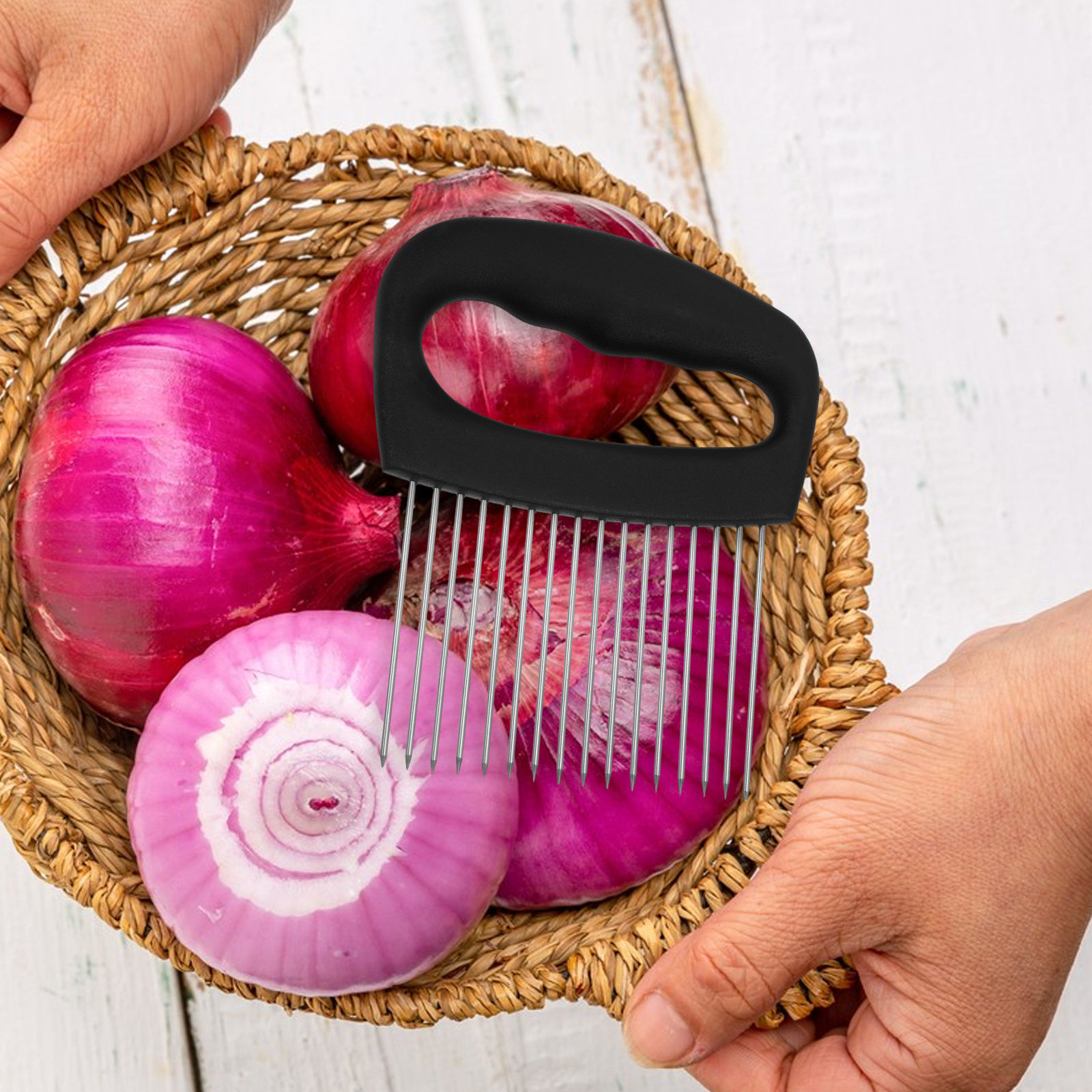 Avocado Slicer Tool - Suporte de cebola em aço inoxidável
