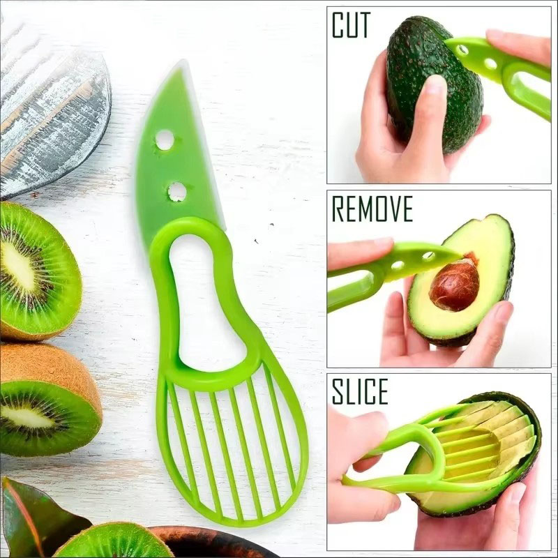Avocado Slicer Tool - 1/2/3 unidades, utensílio 3 em 1
