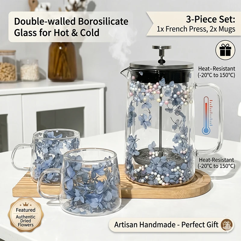 French Press Coffee Maker - Cafeteira Francesa de Parede Dupla Isolada