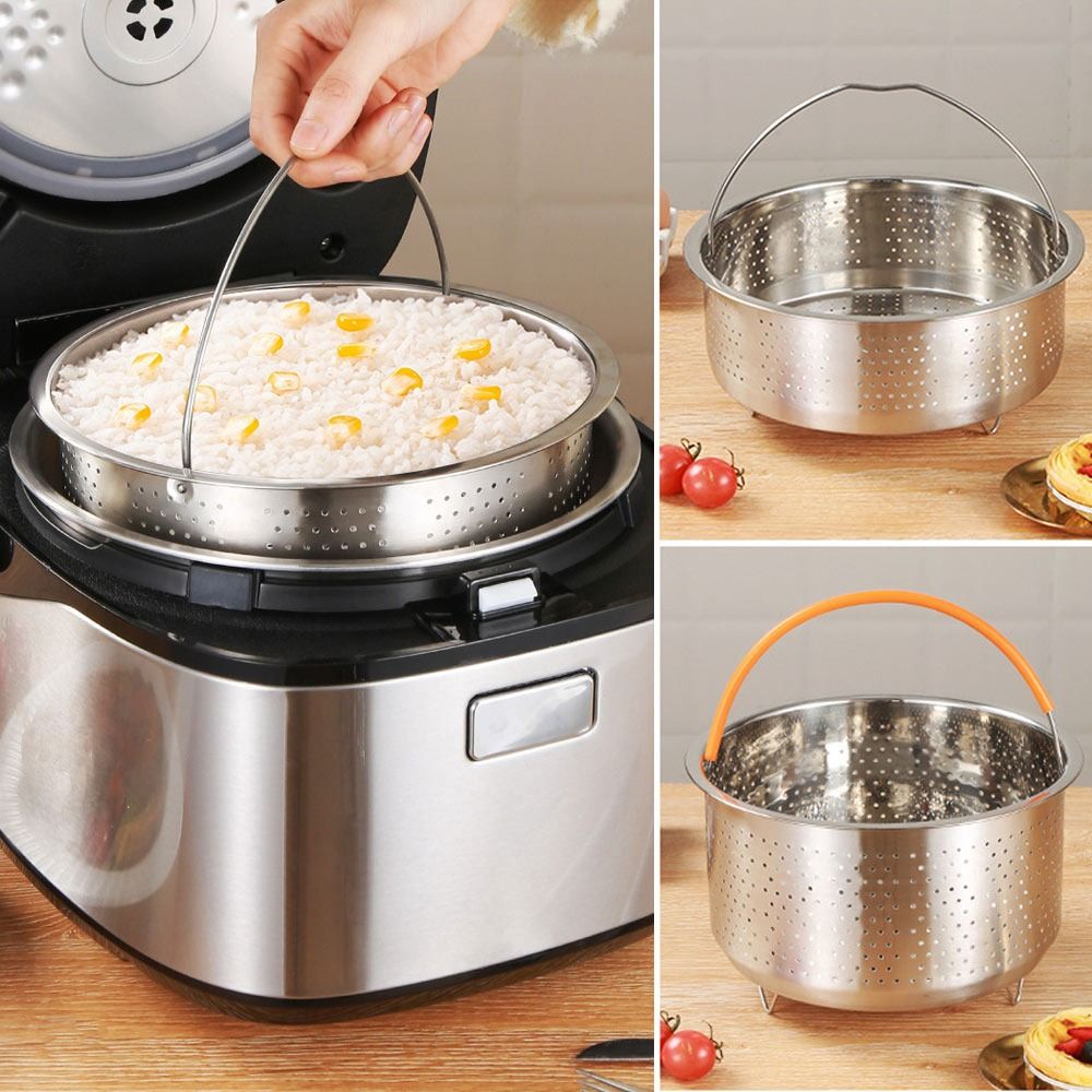 Silicone Steamer Basket - Aço inoxidável Food Steamer com Silicone
