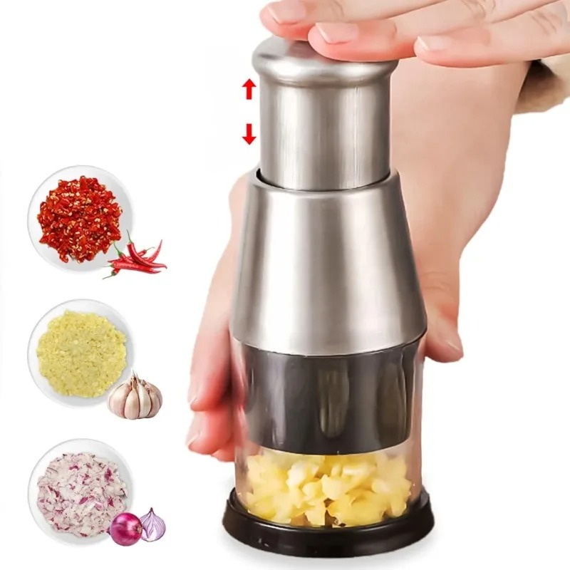 Picador Manual de Alho em Aço  - Manual Garlic Press avaliação e preço