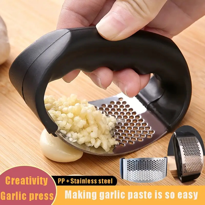 Prensa de alho manual com cabo - Manual Garlic Press avaliação e preço