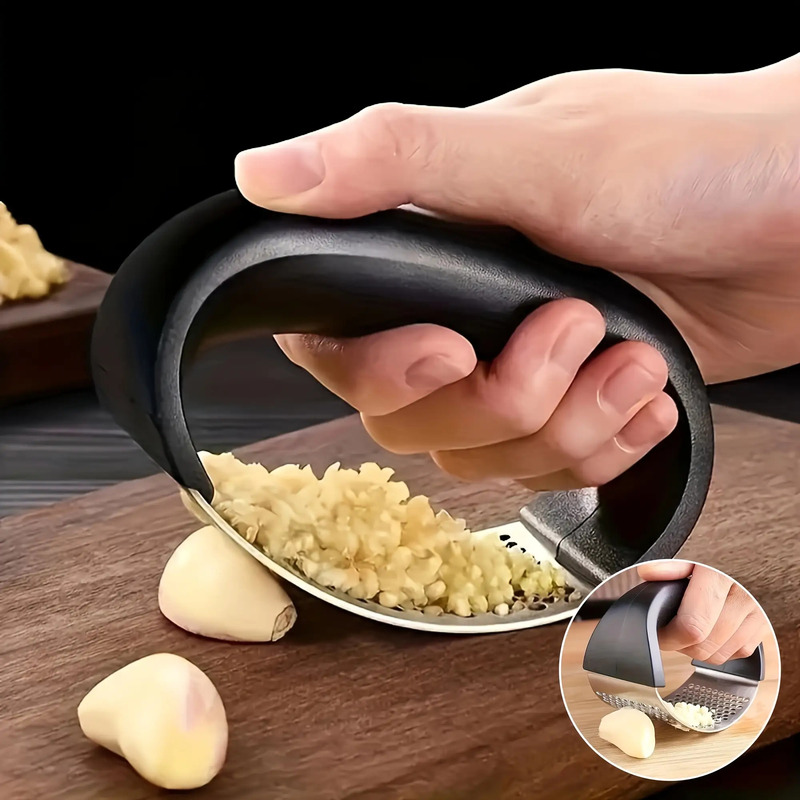 Prensa de alho manual com cabo - Manual Garlic Press avaliação e preço