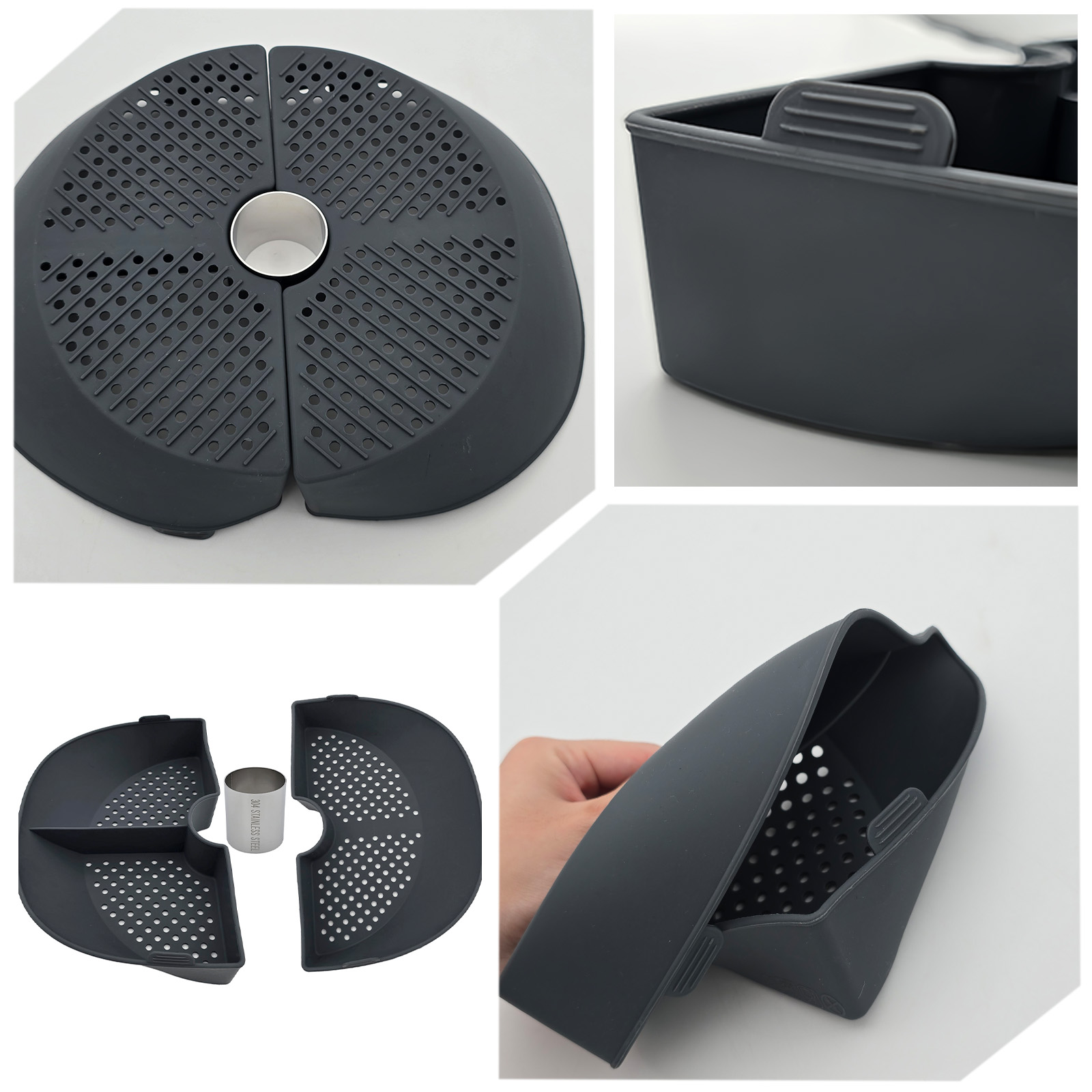 Divisor de cesta de vapor de s - Silicone Steamer Basket avaliação e preço