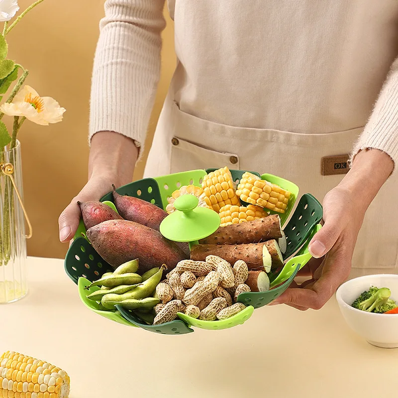 Vaporizador de alimentos dobrá - Silicone Steamer Basket avaliação e preço