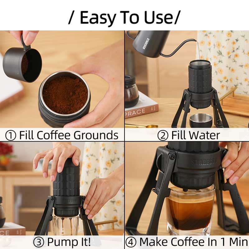 STARESSO Máquina de café manua - French Press Coffee Maker avaliação e preço