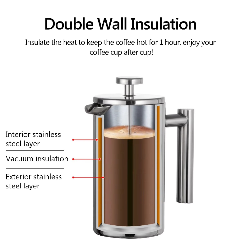 Cafeteira de 350ml/800ml/1000m - French Press Coffee Maker avaliação e preço